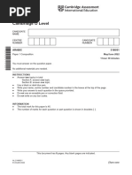 Cambridge O Level: ARABIC 3180/01