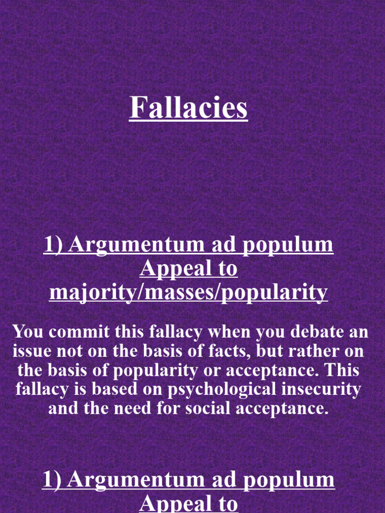 Fallacies of Relevance | PDF