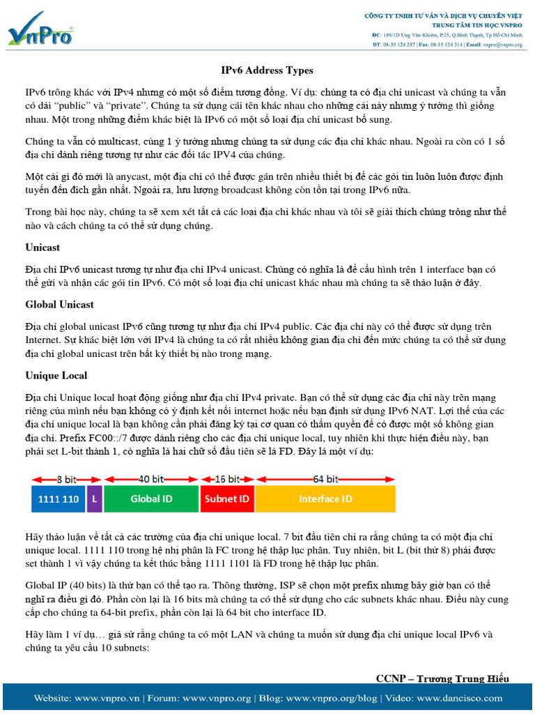 Ipv6 address types pdf