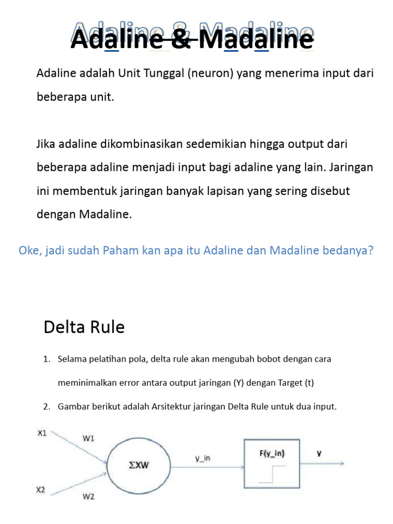 Perbandingan Adaline dan Madaline | PDF