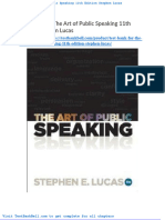 Test Bank For The Art of Public Speaking 11th Edition Stephen Lucas