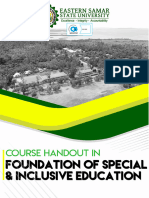 Foundation of Special Inclusive Education