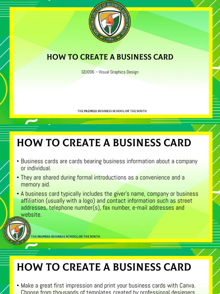 How To Create A Business Card | PDF | Brand | Typefaces