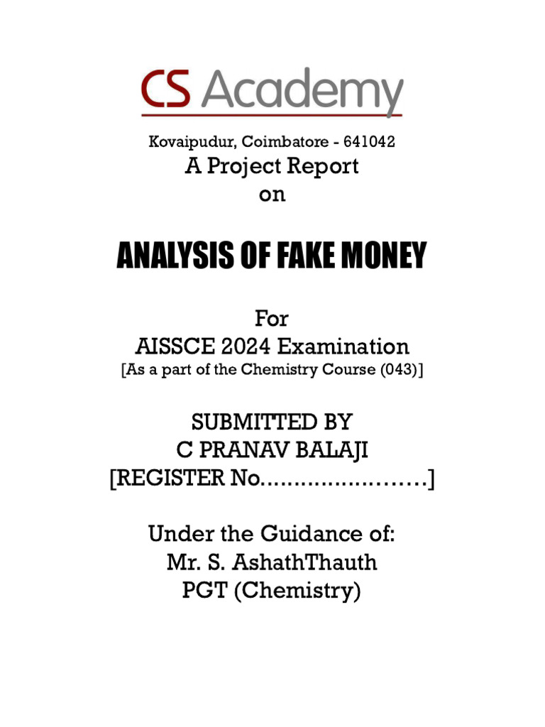 Fake Money Analysis Project Report | PDF | Counterfeit | Starch