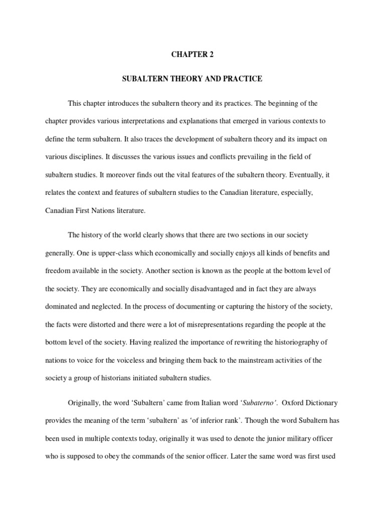 Subaltern Theory in Canadian Lit | PDF | Postcolonialism | Antonio Gramsci