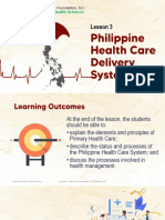 Lesson 3 - Philippine Health Care Delivery System