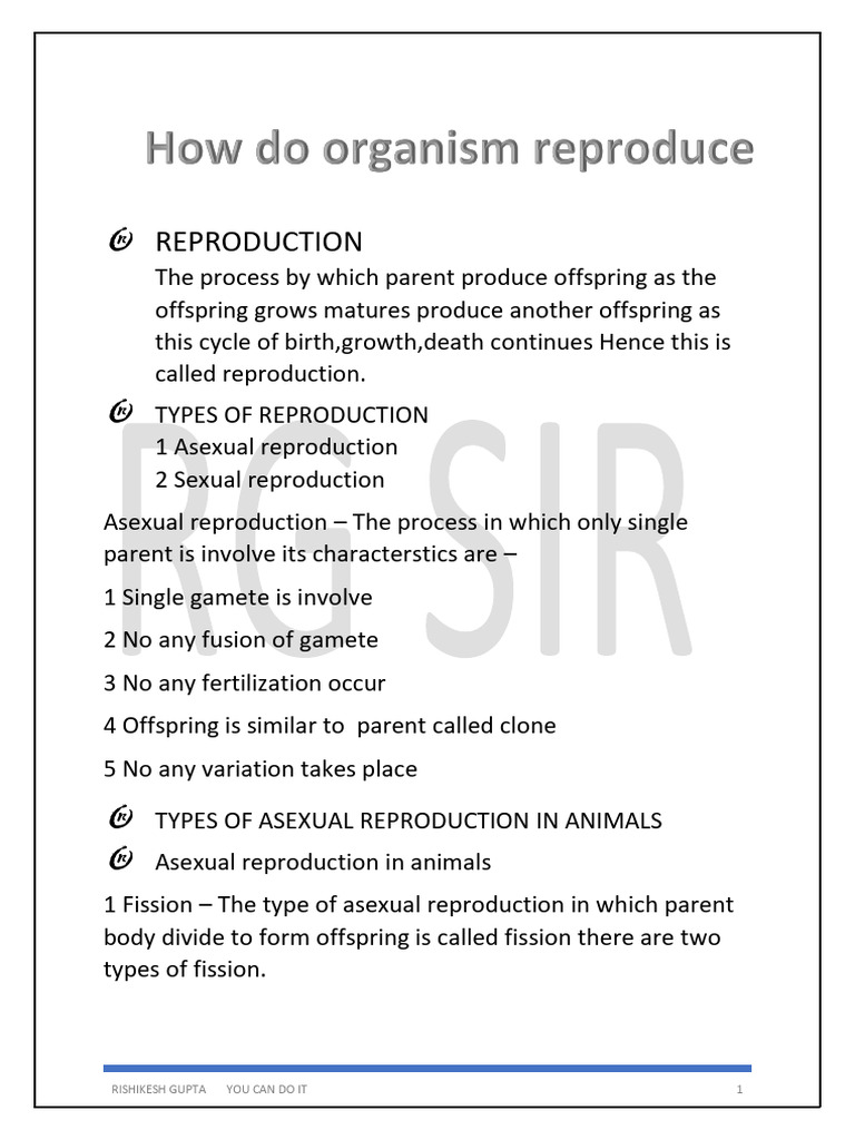 REPRODUCTION Class 10 PDF Flowers Reproduction