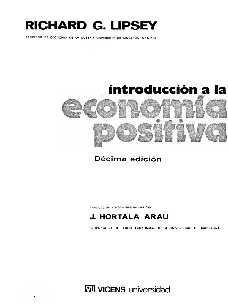 Lipsey. Introducción A La Economía Positiva PDF Macroeconómica