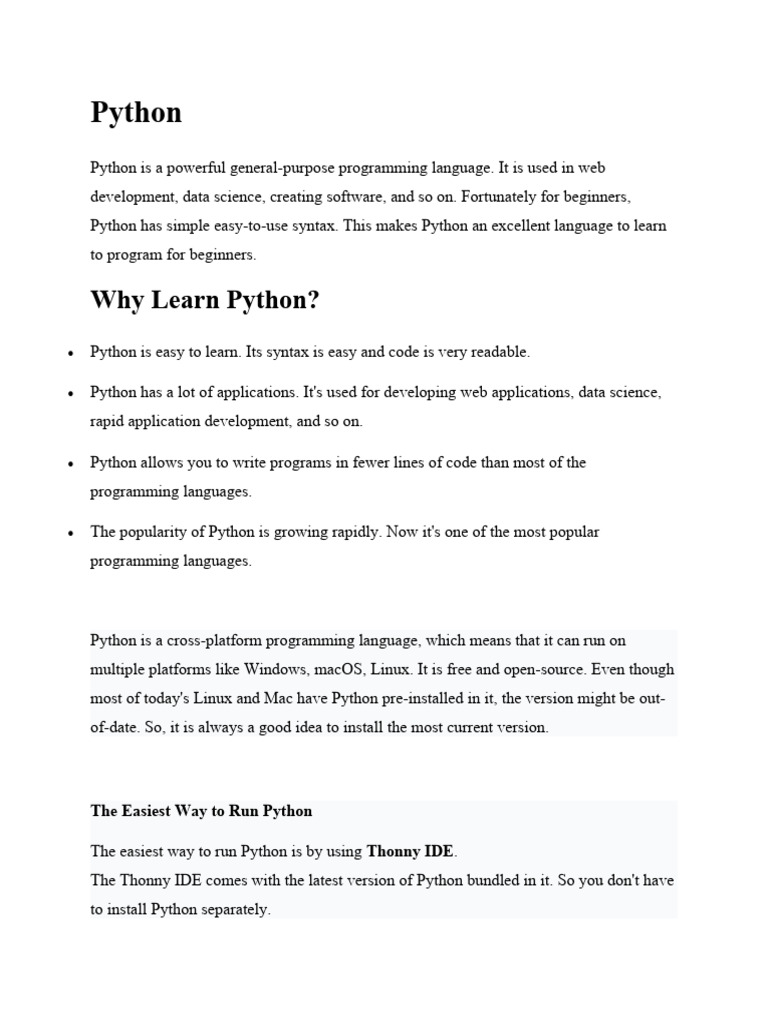 Python Notes | PDF