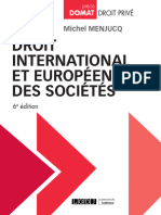 Droit International Et Européen Des Sociétés