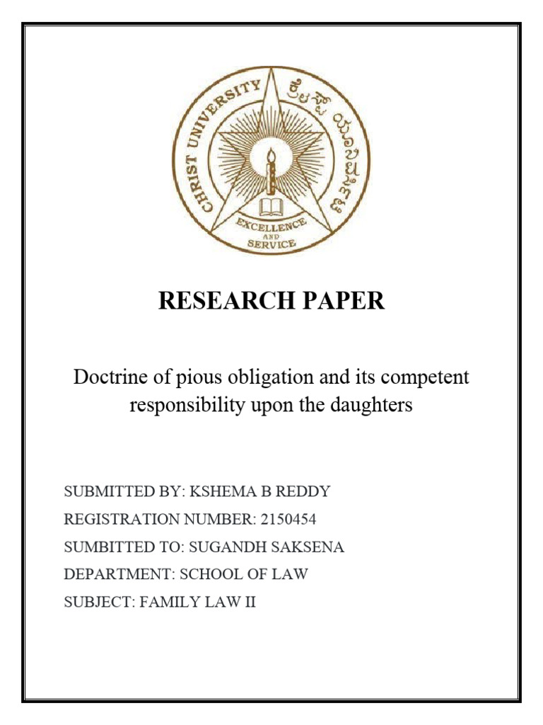 Family Law Research Paper PDF Gender Studies Women's Rights