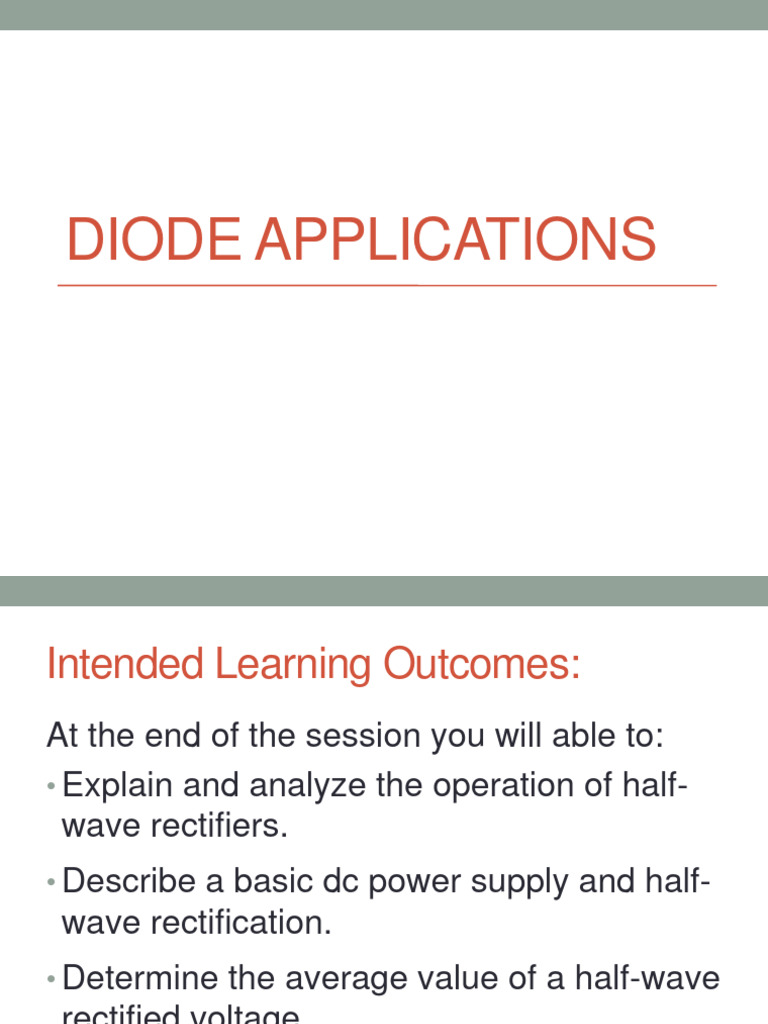 Diode Rectification and Power Supply Basics | PDF | Rectifier | Power ...