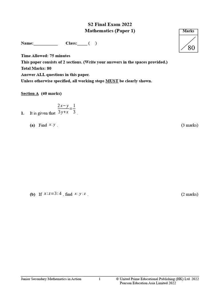 2B - Final Exam - PaperI - 2022 - E | PDF | Mathematics