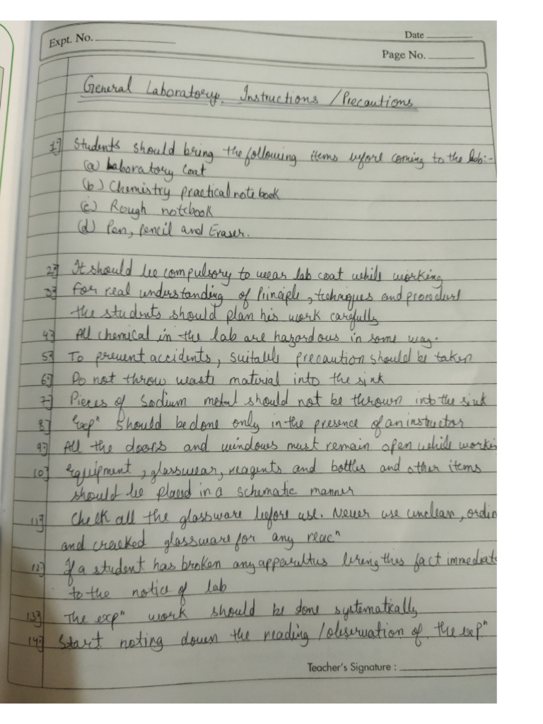 Chemistry Practical Record PDF