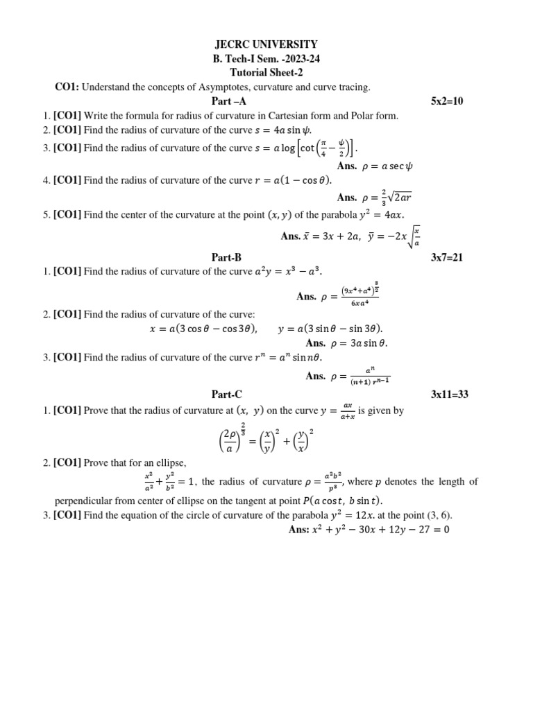 Circle of Curvature for Parabola at (3,6) | PDF | Curvature | Ellipse