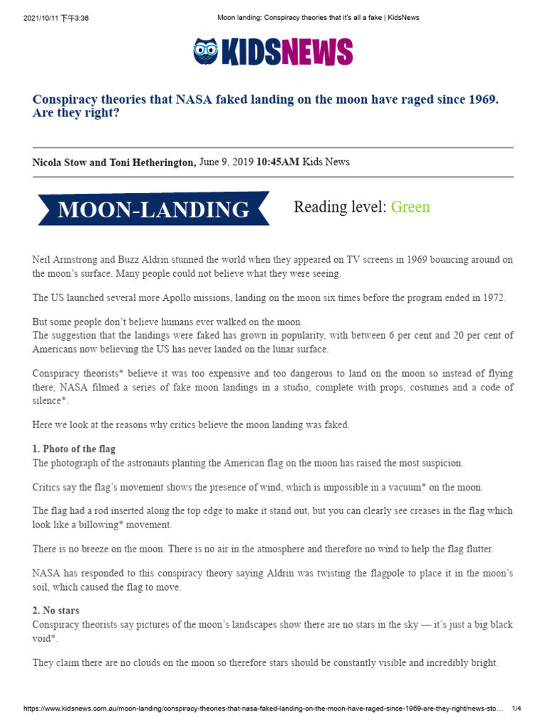 Moon Landing Conspiracy Theories Explained | PDF | Apollo 11 | Moon