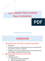 Optimisation Non Linéaire Sous Contraintes