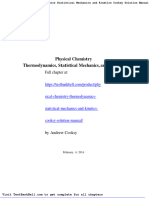 Physical Chemistry Thermodynamics Statistical Mechanics and Kinetics Cooksy Solution Manual