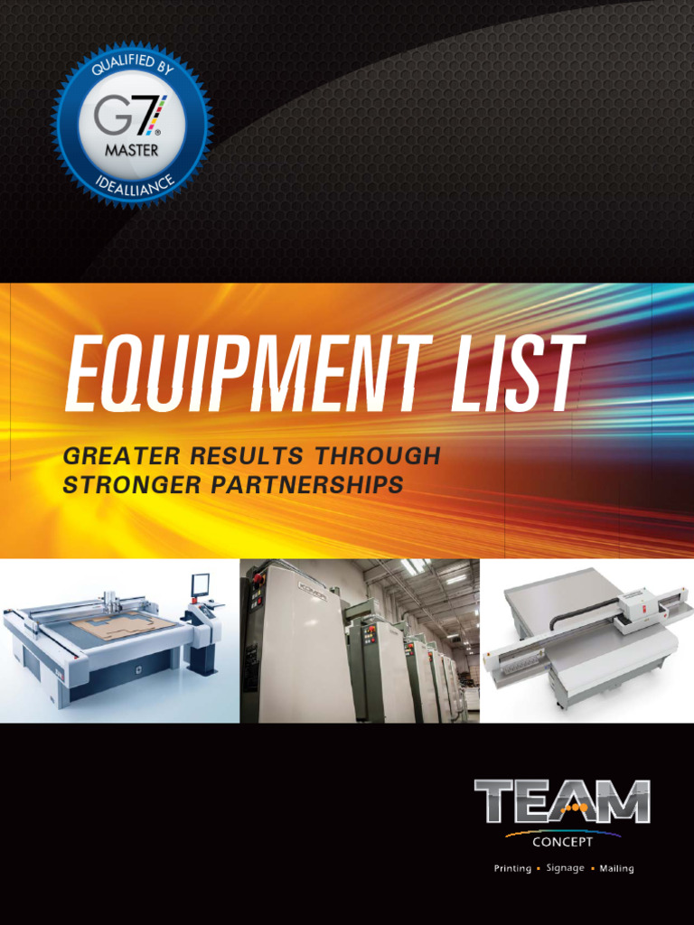 Team Equipment List PDF Printer Printing