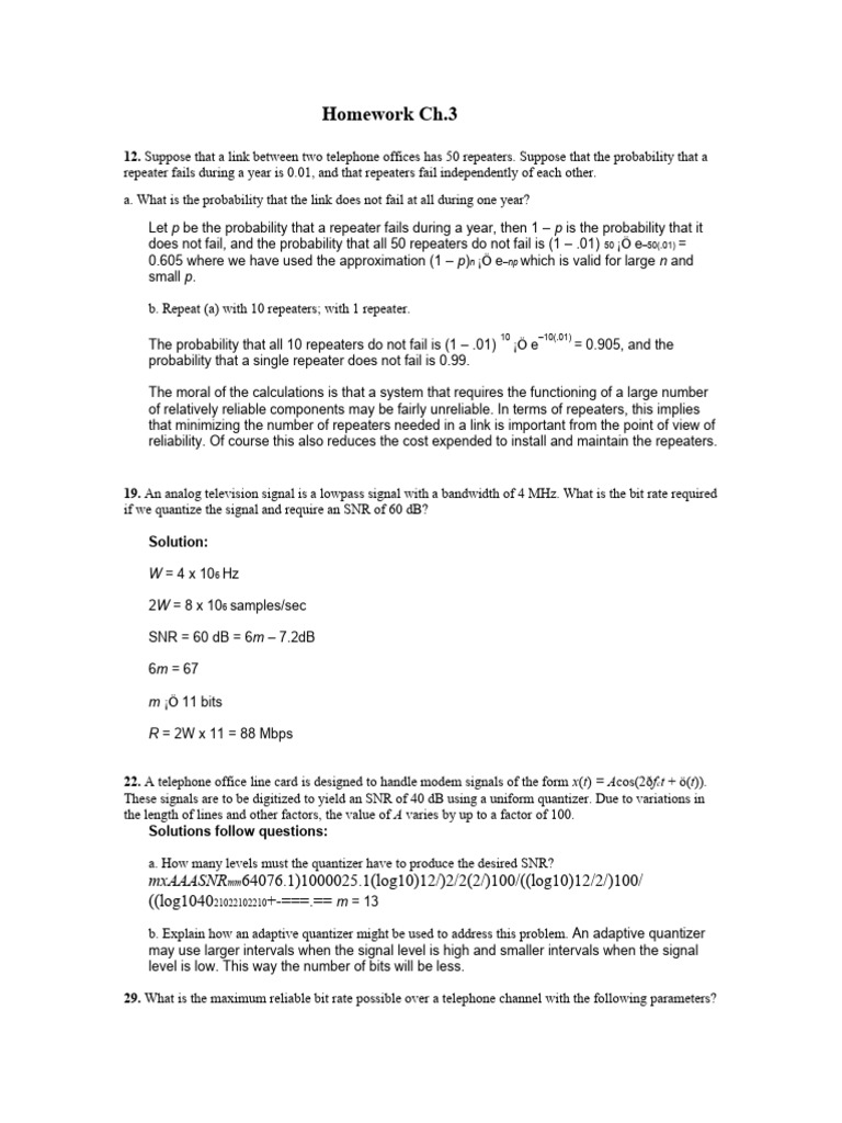 Extra Tut 5 Sols | PDF | Bandwidth (Signal Processing) | Error ...