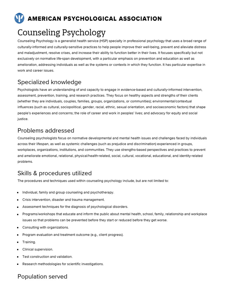 Counseling psychology apa updated march 2022 pdf counseling
