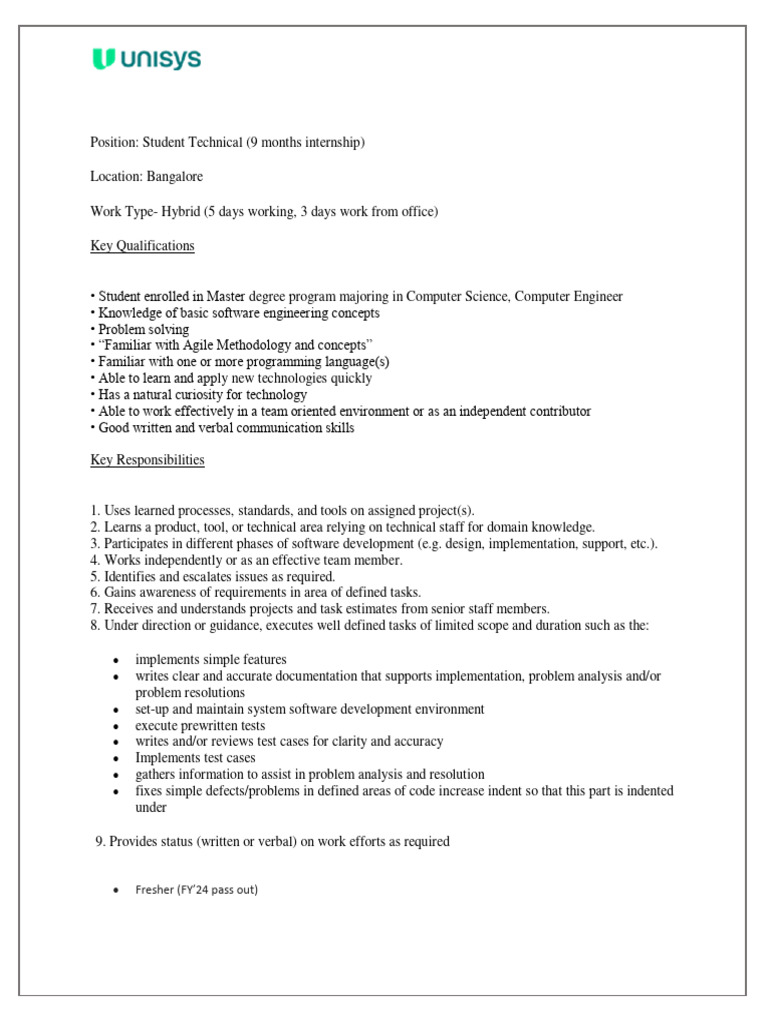 Student Internship in Software Development | PDF | Computers