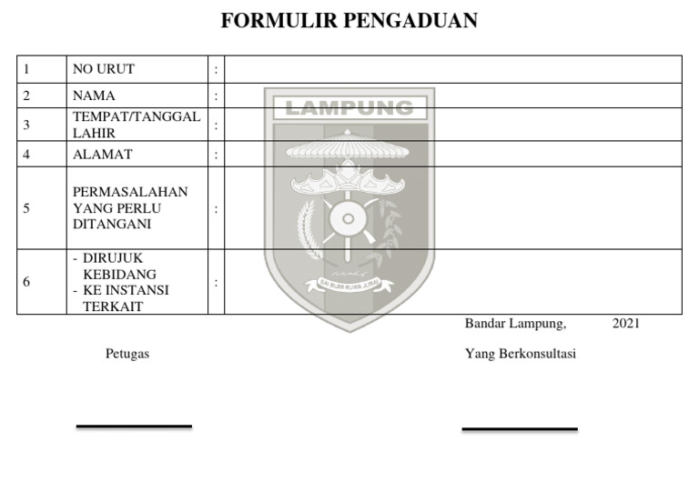Form Pengaduan | PDF