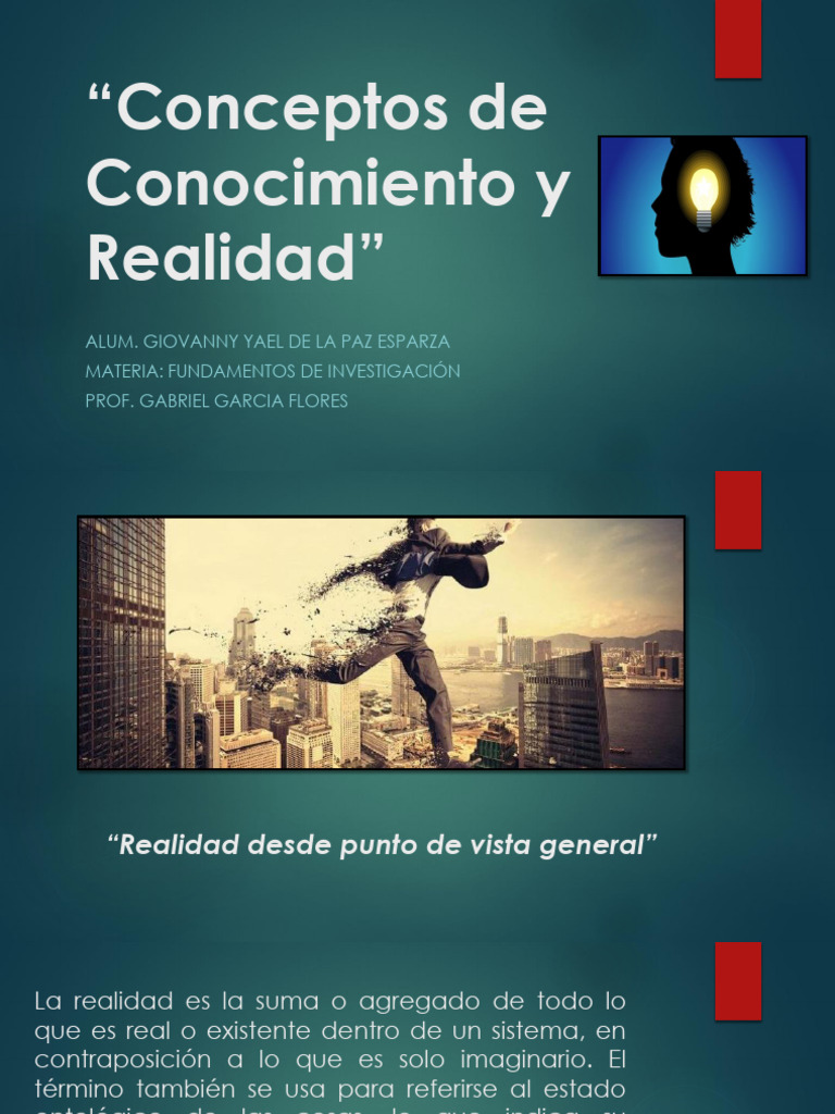 Conceptos de Conocimiento y Realidad | PDF | Realidad | Conocimiento