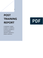 Post Training Report Template