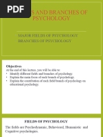 Fields and Branches of Psychology