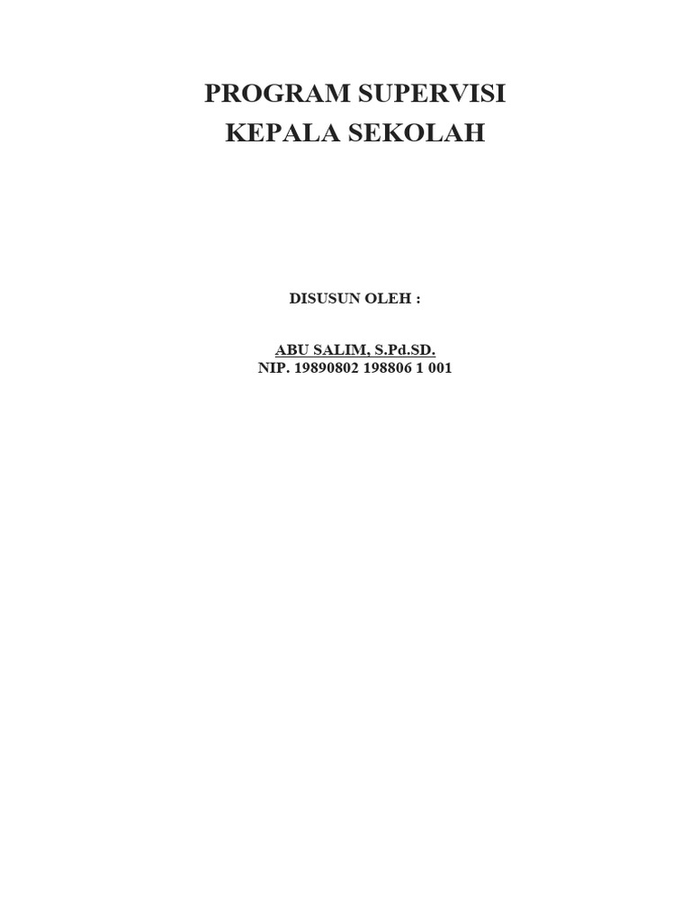 Program Supervisi Kepala Sekolah 2023 | PDF