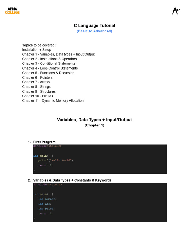 Chapter 1 Code | PDF