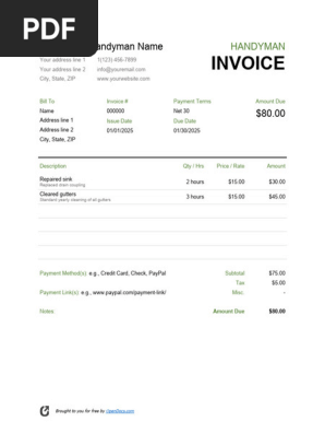 Handyman-Invoice