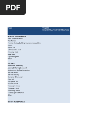 Ic Construction Budget Template