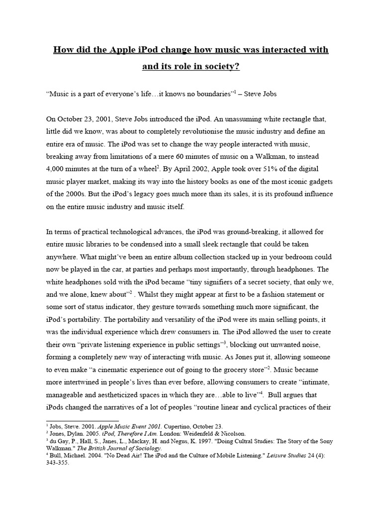 How the iPod Revolutionized Music Interaction | PDF | I Pod | Apple Inc.