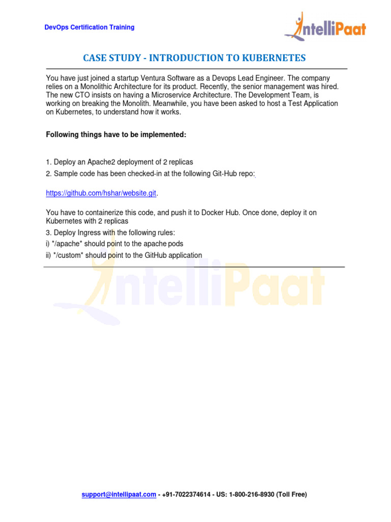 Case Study Introduction To Kubernetes Pdf