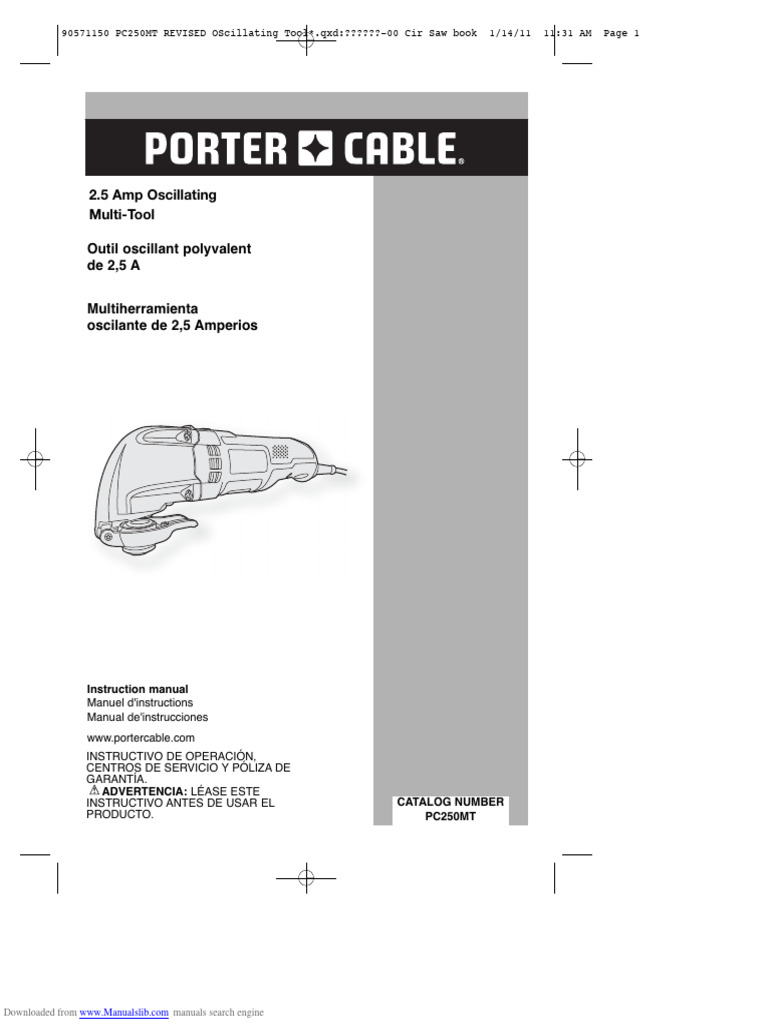 PC250MT Oscillating Tool Manual | PDF | Personal Protective Equipment