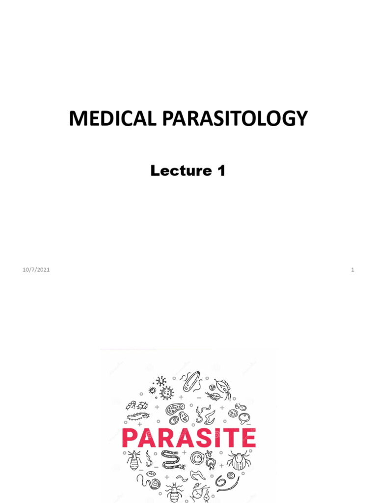Parasitology Lecture 1 PDF Parasitism Infection