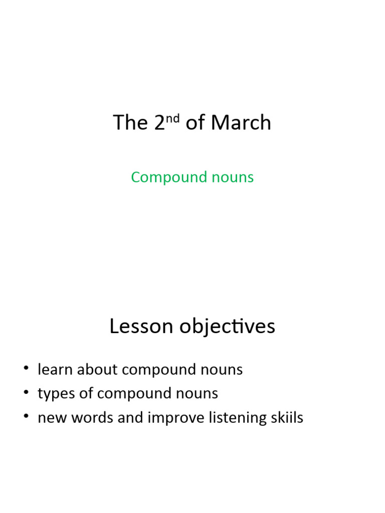 Compound Nouns Grade7 | PDF