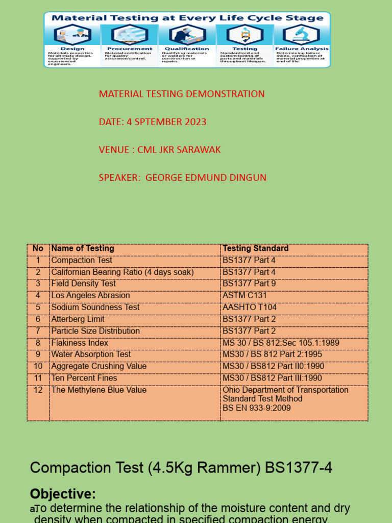 Material Testing Procedures Overview | PDF | Materials | Physical Sciences