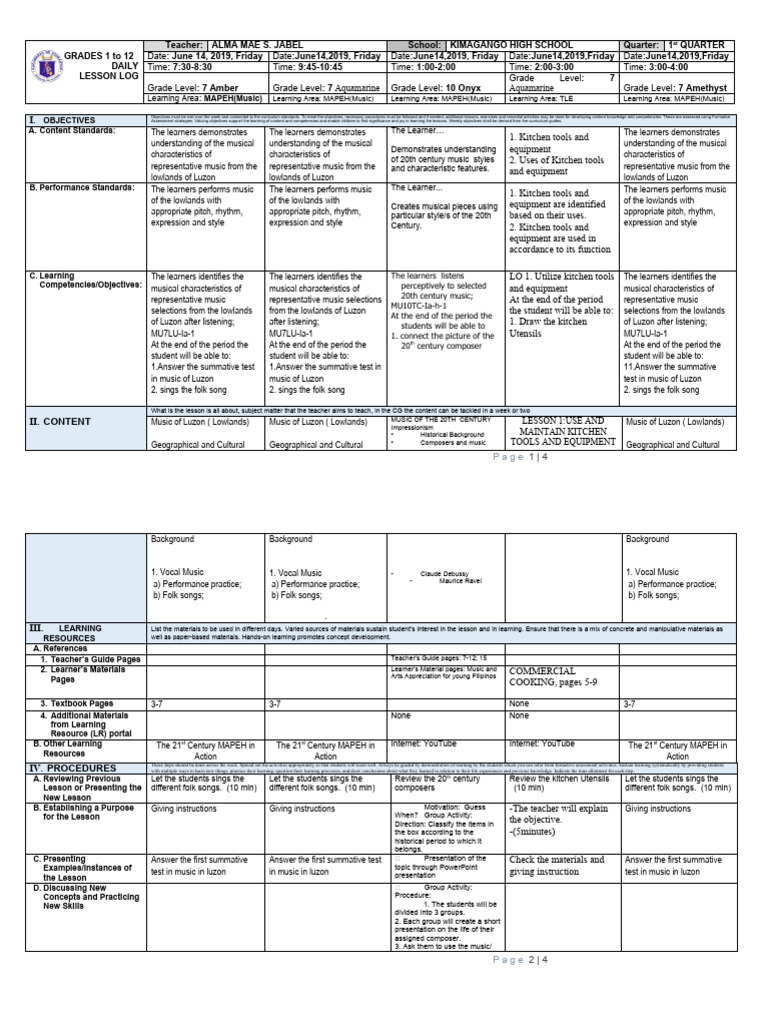 Lesson Plan in AP 8 | PDF | Learning | Cognition