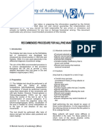 BSA Recommended Dix-Hallpike Maneuver Technique