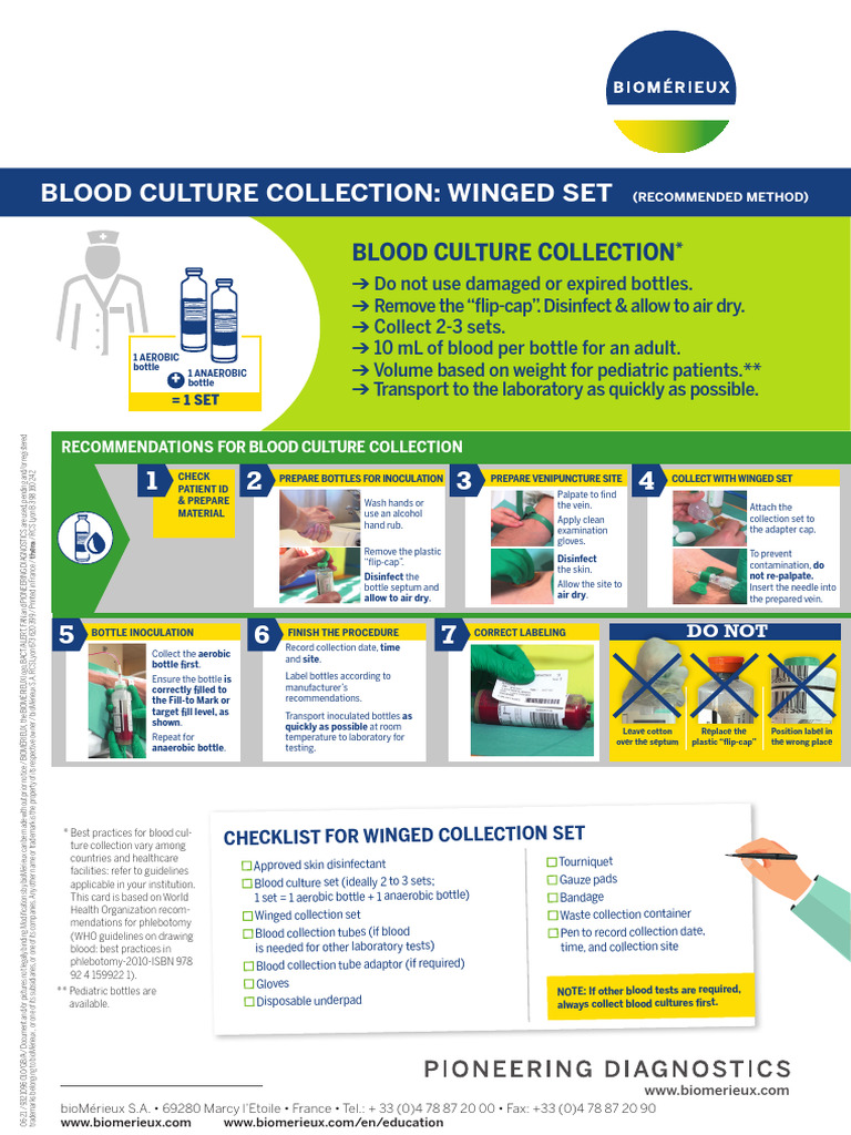 Blood Culture Collection Checklist | PDF | Medicine | Clinical Medicine