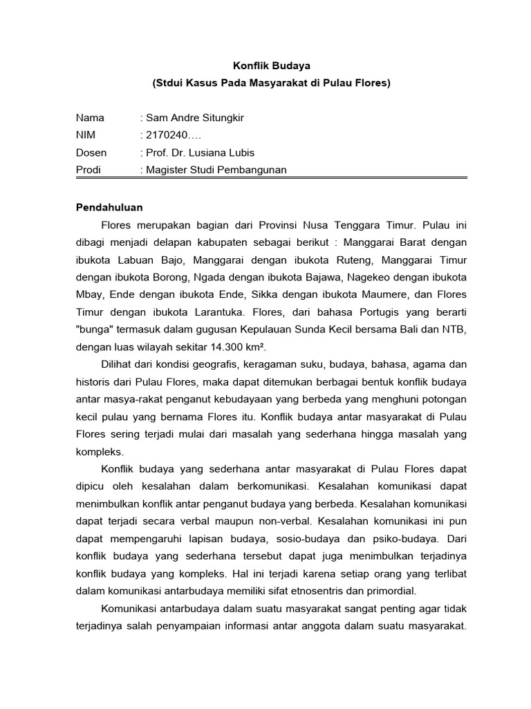 Konflik budaya pulau flores sam pdf seni disiplin bahasa