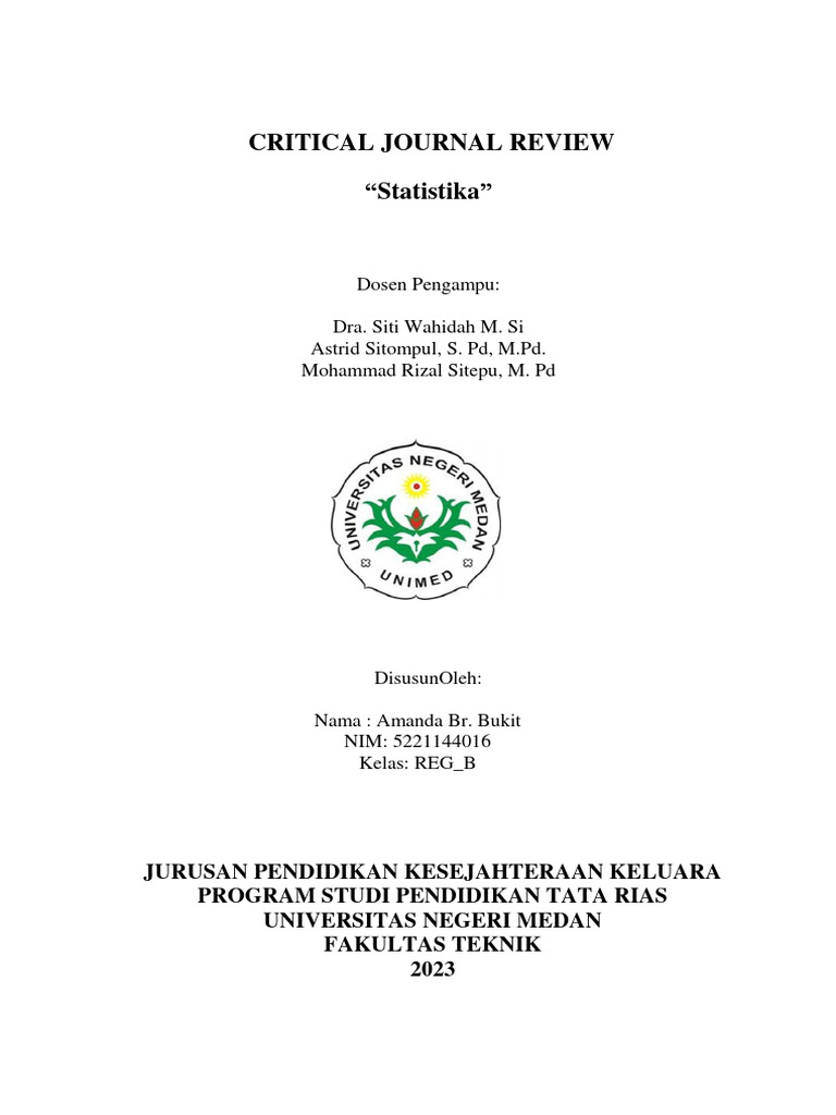 Critical journal review statistika pdf