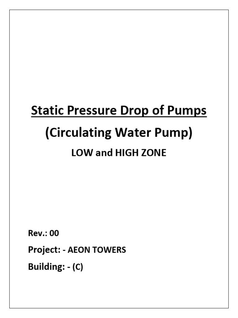 Circulating Hot Water Pump Calculation Report PDF