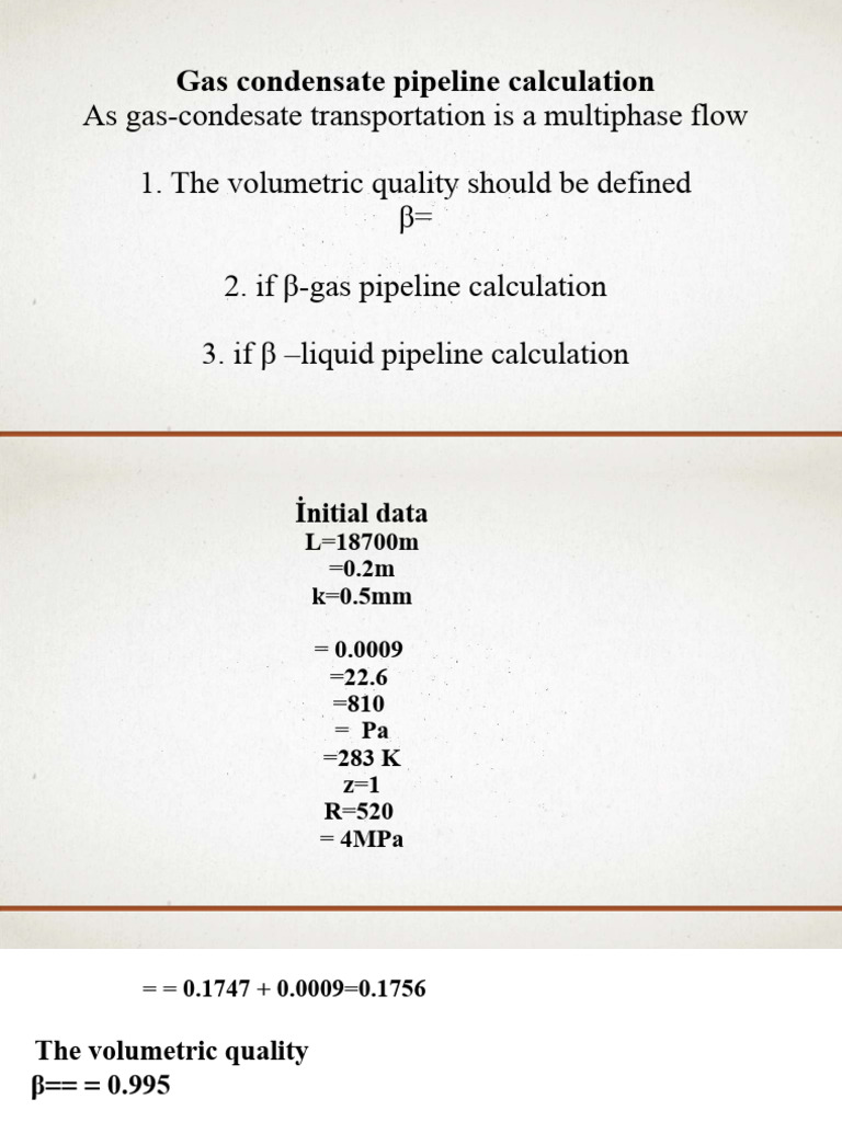 Gas Condensate Pipeline Calculation PDF