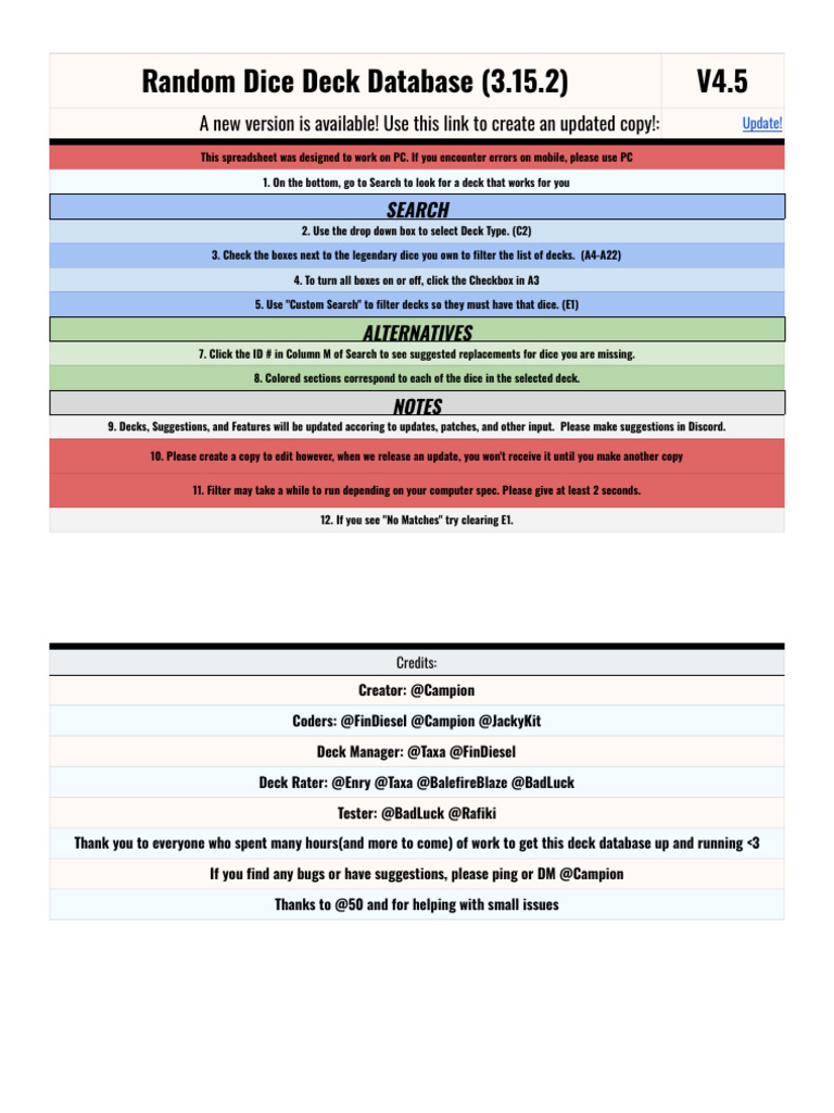 C pia de random dice deck database instructions pdf computing