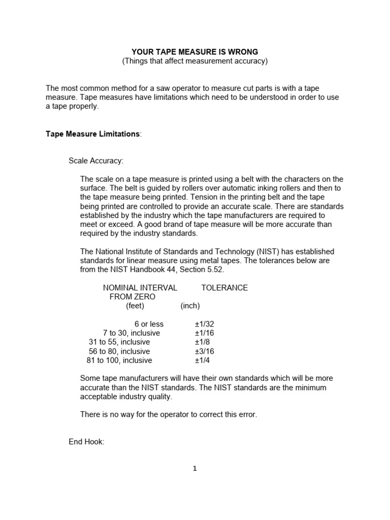 Your Tape Measure Is Wrong PDF Engineering Tolerance Measurement