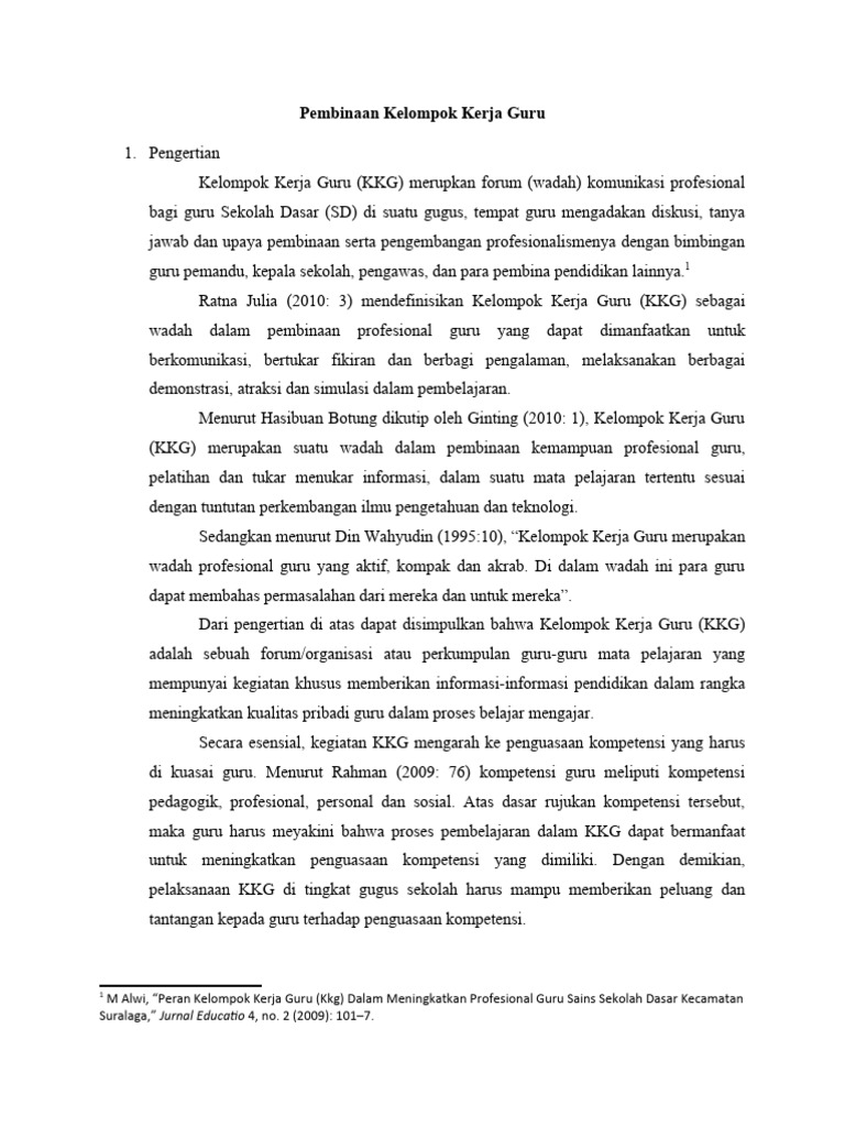 Kelompok kerja guru pembahasan kuliah pdf